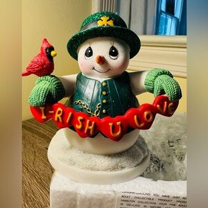 New Precious Moments I-Rish u love Christmas Snowman Irish Blessing Collection